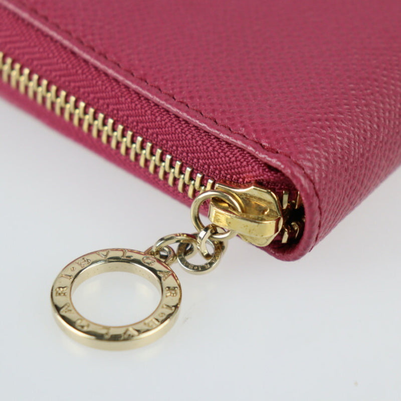 Bvlgari Bvlgari Bvlgari Amethyst Pink Leather Coin Purse/Coin Case (Pre-Owned)