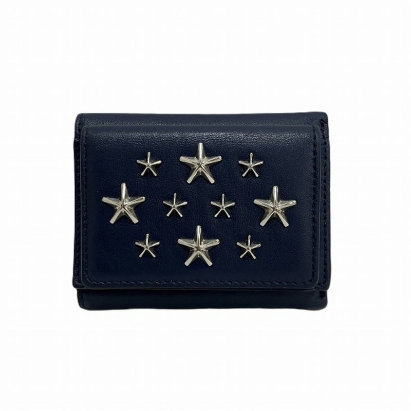 Jimmy Choo Navy Leather Wallet (Tri-Fold) (Pre-Owned)