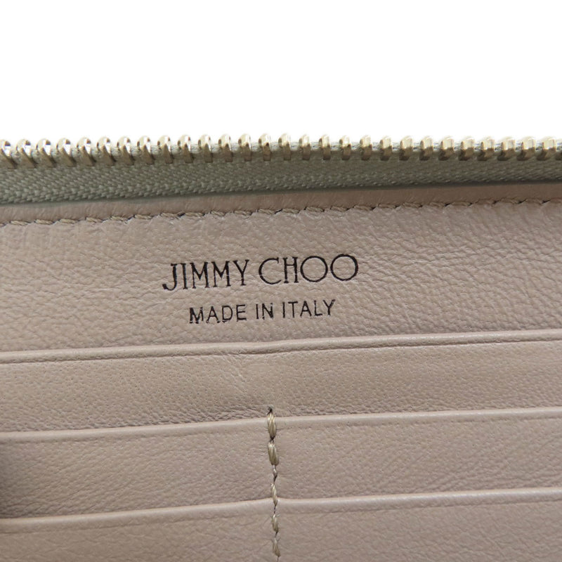 Jimmy Choo Silver Leather Long Wallet (Bi-Fold) (Pre-Owned)