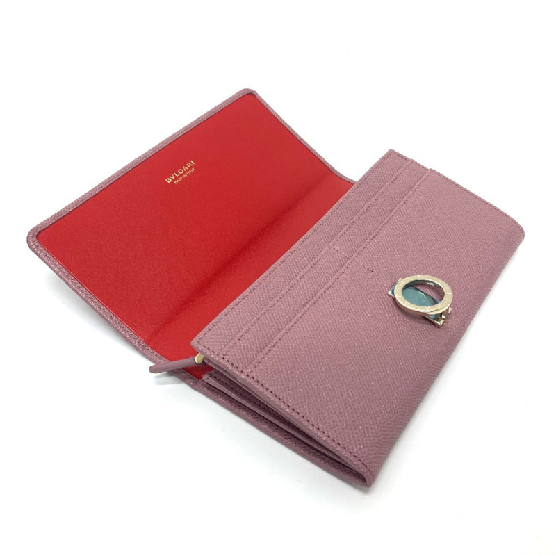 Bvlgari Pink Leather Long Wallet (Bi-Fold) (Pre-Owned)