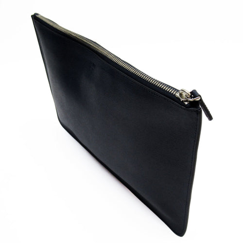 Fendi Black Khaki Navy White Leather Clutch Bag (Pre-Owned)