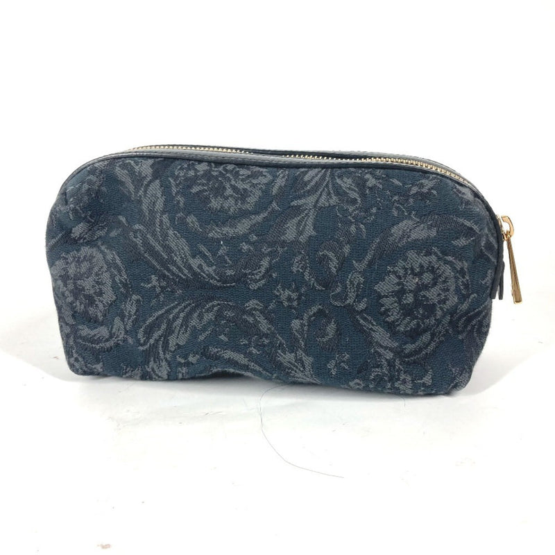 Versace Black Gray Canvas Pouch (Pre-Owned)