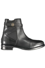 Tommy Hilfiger Black Leather Women Women's Boot