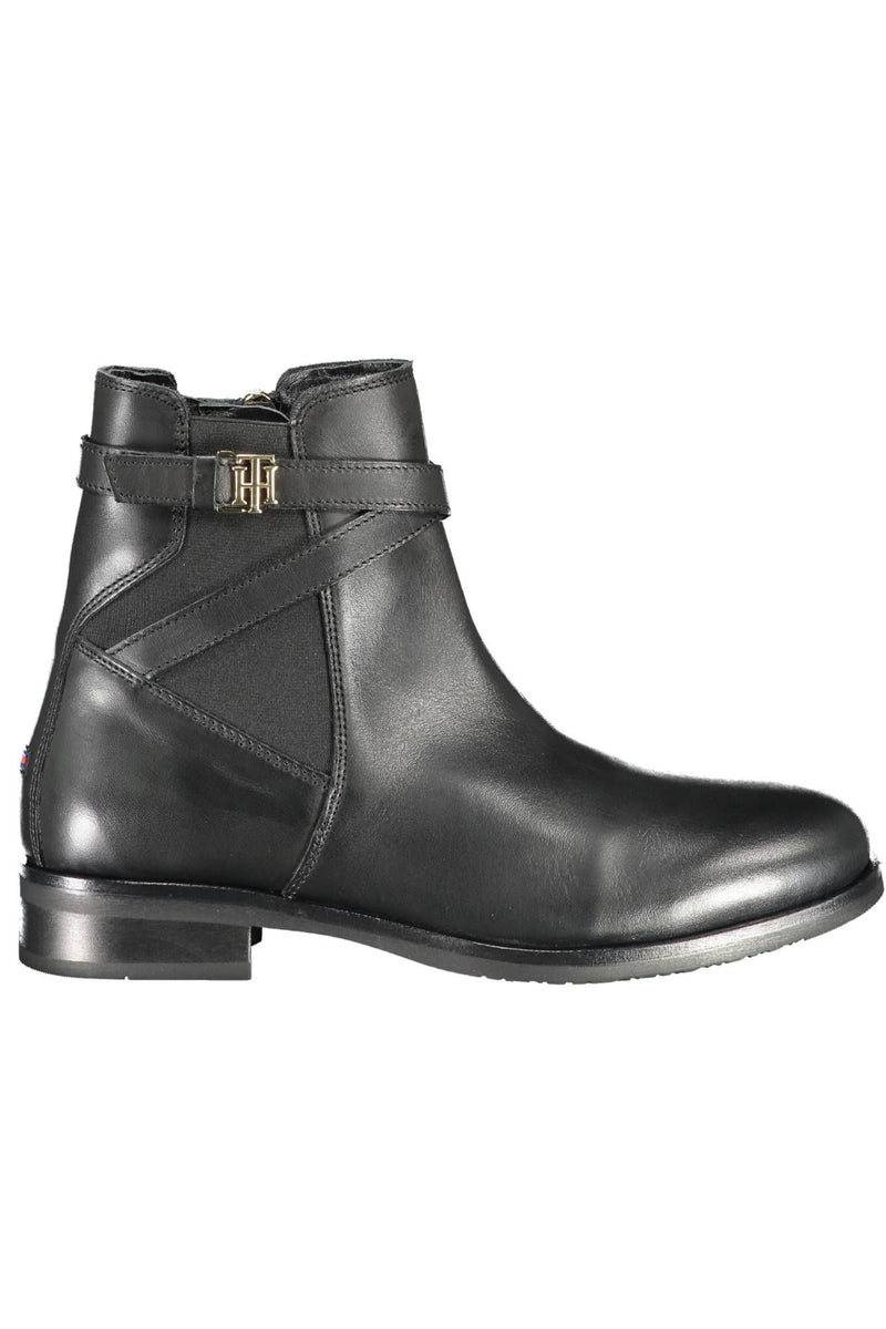 Tommy Hilfiger Black Leather Women Women's Boot