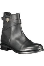 Tommy Hilfiger Black Leather Women Women's Boot