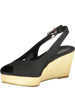 Tommy Hilfiger Black Cotton Women Women's Sandal