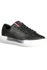 Tommy Hilfiger Black Leather Women Women's Sneaker