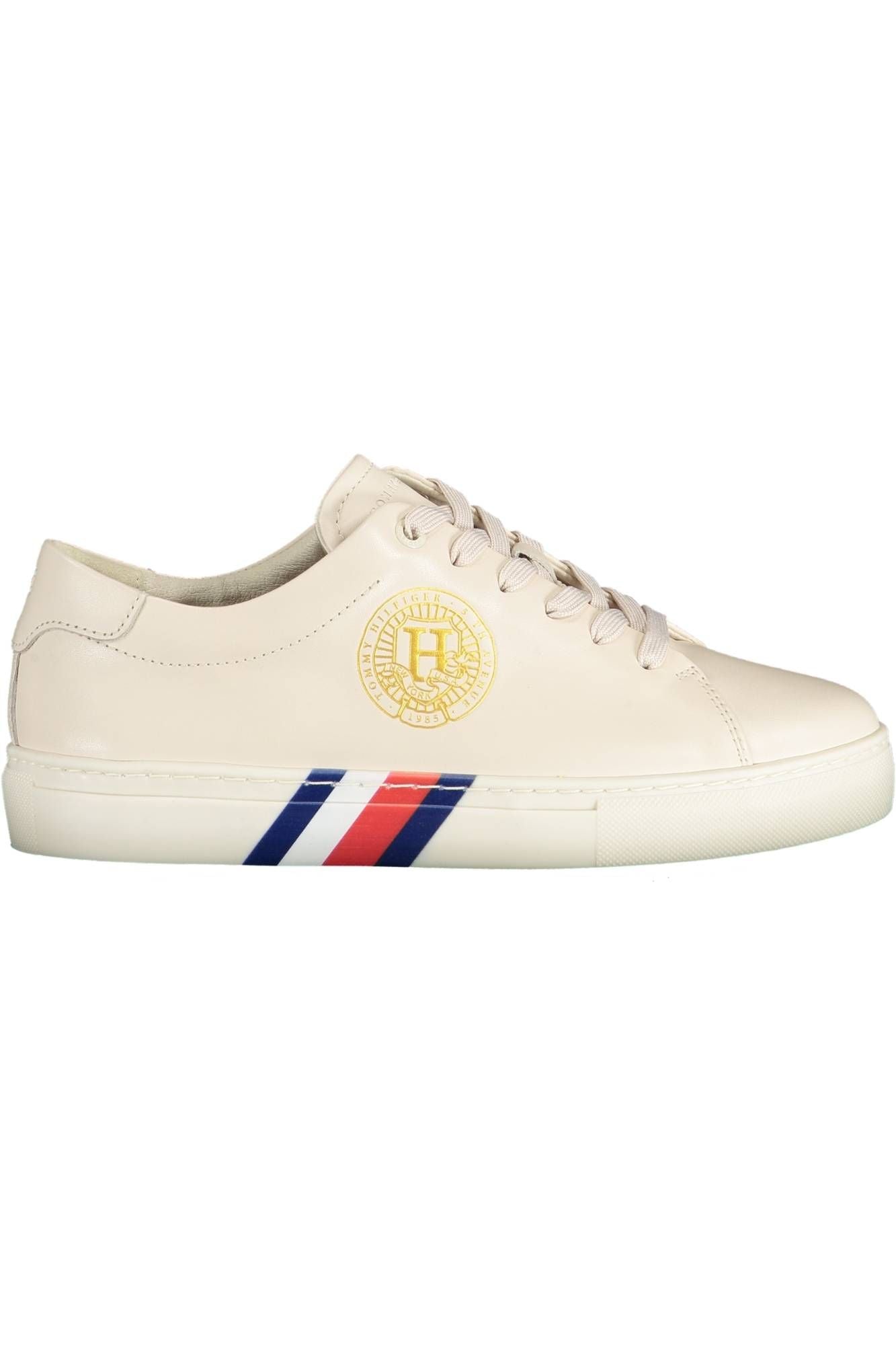 Tommy Hilfiger Beige Leather Women Women's Sneaker