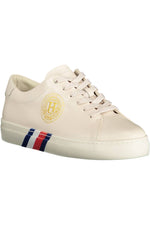 Tommy Hilfiger Beige Leather Women Women's Sneaker