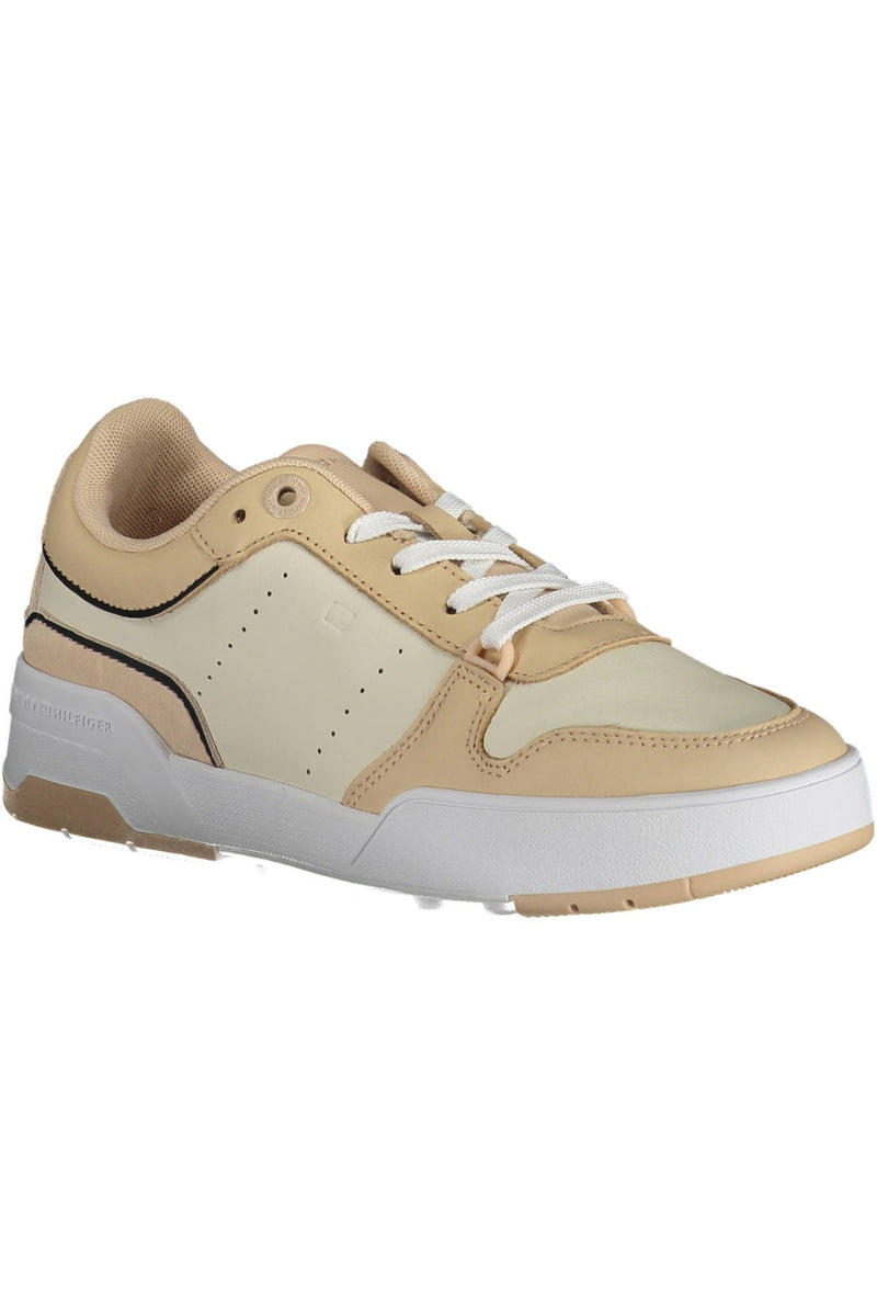 Tommy Hilfiger Beige Leather Women Women's Sneaker