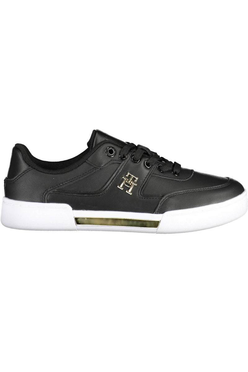 Tommy Hilfiger Black Leather Women Women's Sneaker