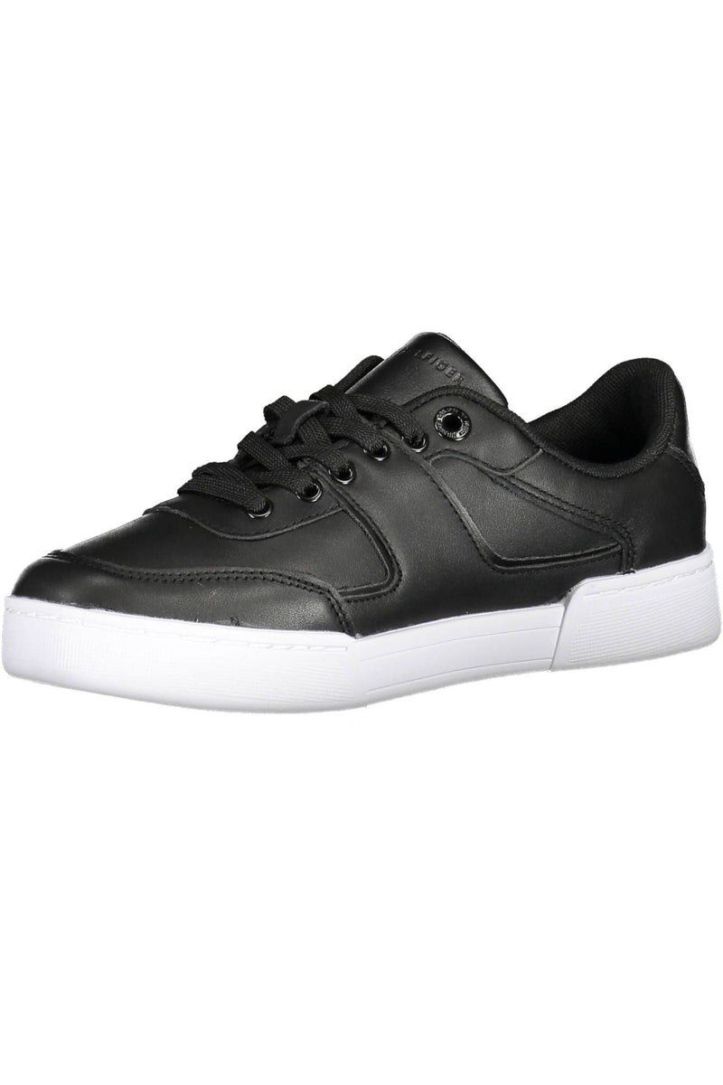 Tommy Hilfiger Black Leather Women Women's Sneaker