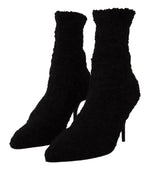 Dolce & Gabbana Elegant Black Mid-Calf Viscose Women's Boots