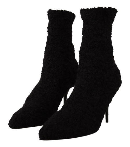 Dolce & Gabbana Elegant Black Mid-Calf Viscose Women's Boots