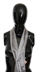 Ermanno Scervino Sleek Silver Silk Neck Scarf for Men's Men