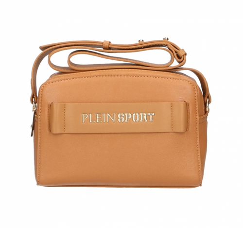 Plein Sport Chic Camel-Toned Crossbody with Double Zip Women's Closure