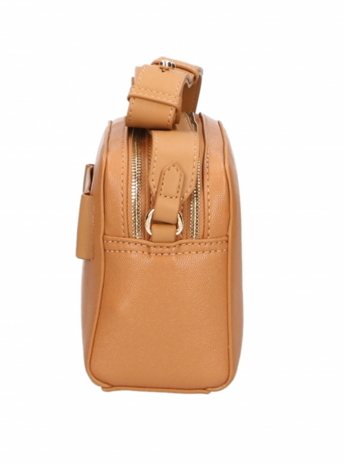 Plein Sport Chic Camel-Toned Crossbody with Double Zip Women's Closure