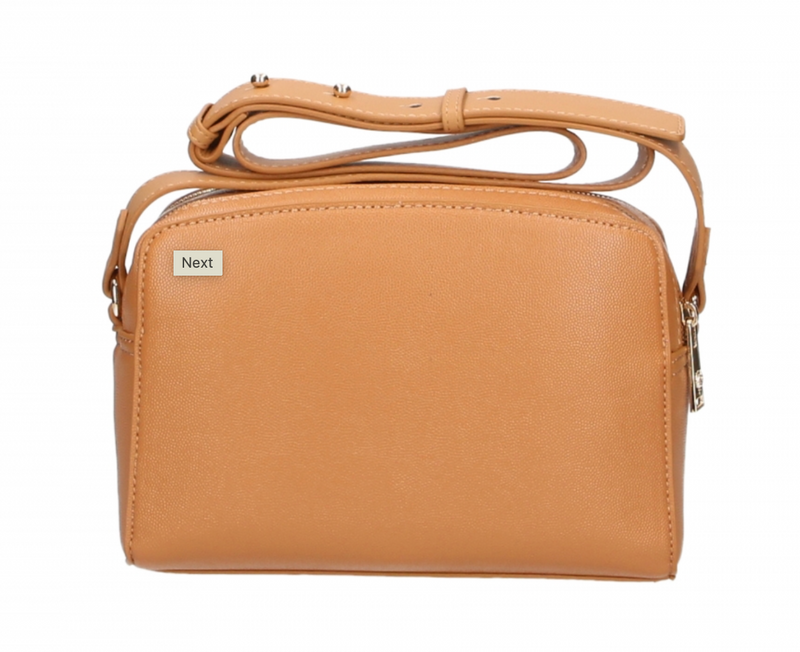 Plein Sport Chic Camel-Toned Crossbody with Double Zip Women's Closure