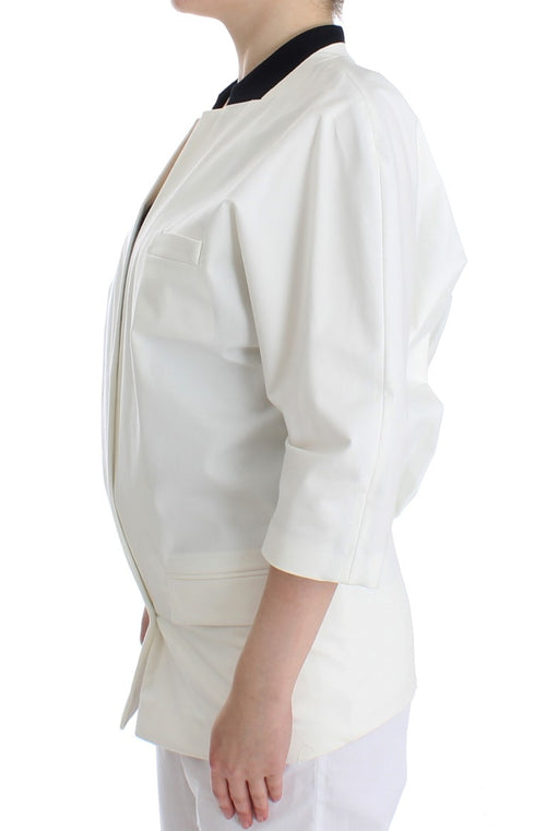 Andrea Pompilio Chic White Cotton Blend Women's Blazer