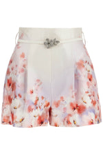 Zimmermann Women's Red Low-Waist Floral Silk And Cotton Shorts