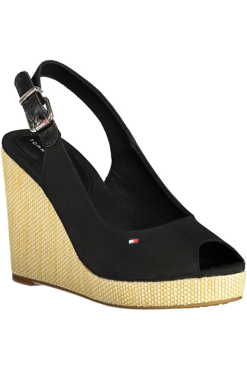 Tommy Hilfiger Black Cotton Women Women's Sandal