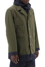 Sacai Men's Reversible Cotton Blend Overcoat With