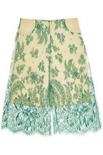 Christopher Esber Women's Mint Green Lace Shorts With Floral Embroidery