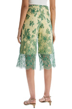 Christopher Esber Women's Mint Green Lace Shorts With Floral Embroidery