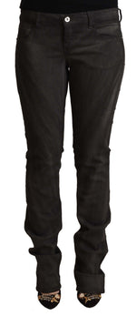 Costume National Elegant Mid Waist Skinny Black Women's Trousers