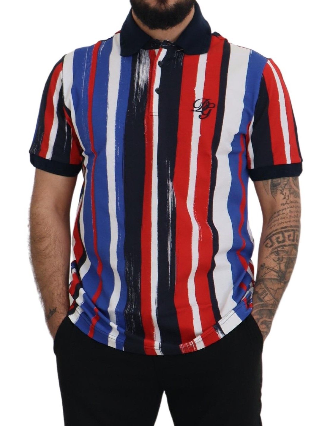 Dolce & Gabbana Elegant Striped Cotton Polo Men's T-shirt