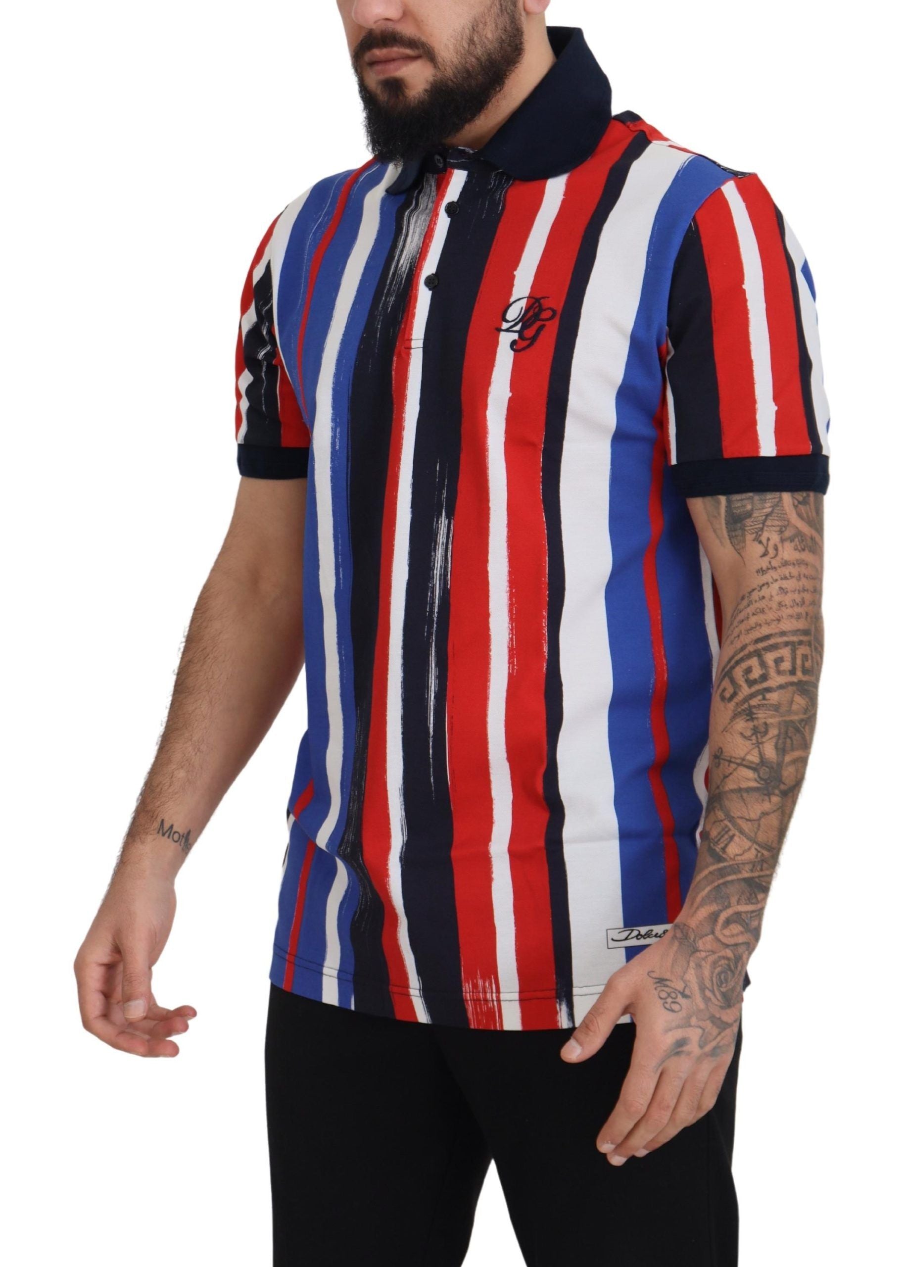 Dolce & Gabbana Elegant Striped Cotton Polo Men's T-shirt