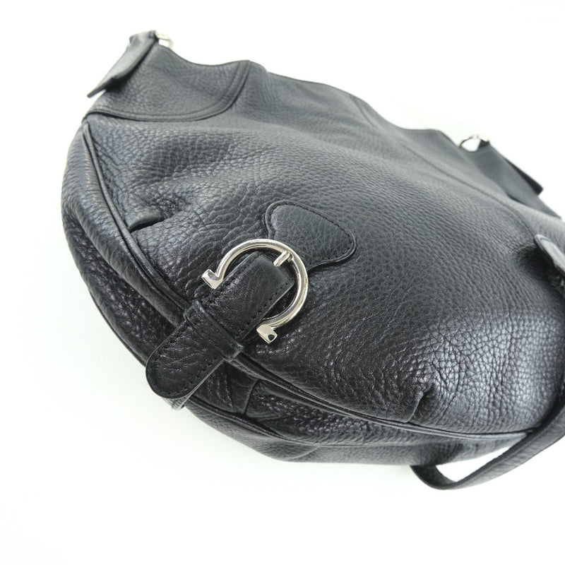 Salvatore Ferragamo Black Leather Shoulder Bag (Pre-Owned)