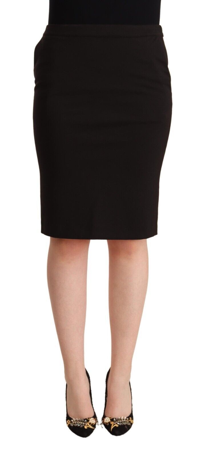 GF Ferre Sleek Black Pencil Skirt Knee Women's Length