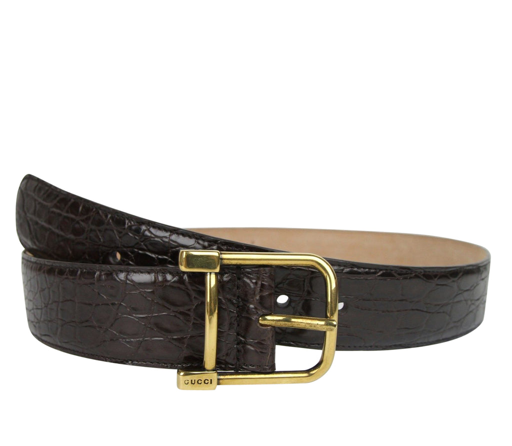 Gucci Belt with Bamboo Buckle, Size 95, Black, Leather