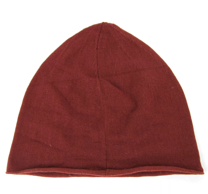 NEW Authentic Bottega Veneta Merinos Wool Beanie Hat Dark Red