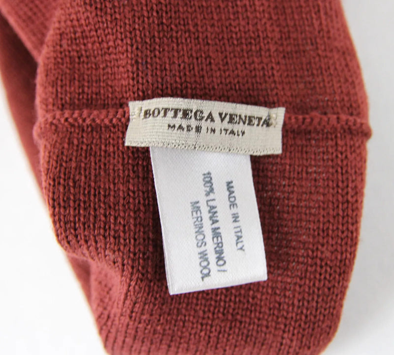 NEW Authentic Bottega Veneta Merinos Wool Beanie Hat Dark Red