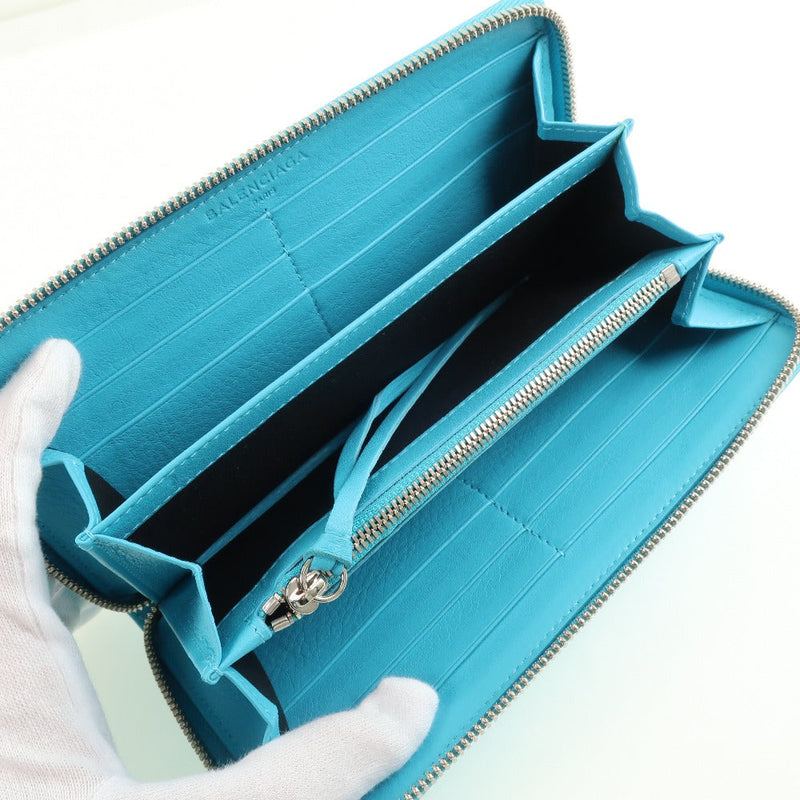 Balenciaga City Blue Pony-Style Calfskin Wallet  (Pre-Owned)