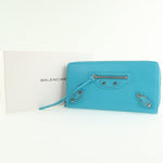 Balenciaga City Blue Pony-Style Calfskin Wallet  (Pre-Owned)