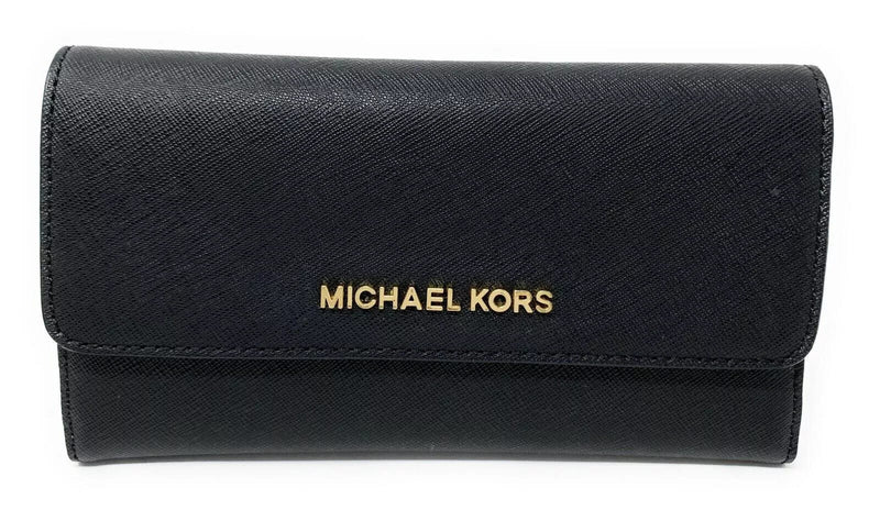 MICHAEL KORS JET SET TRAVEL MK Signature Leather LARGE TRIFOLD WALLET