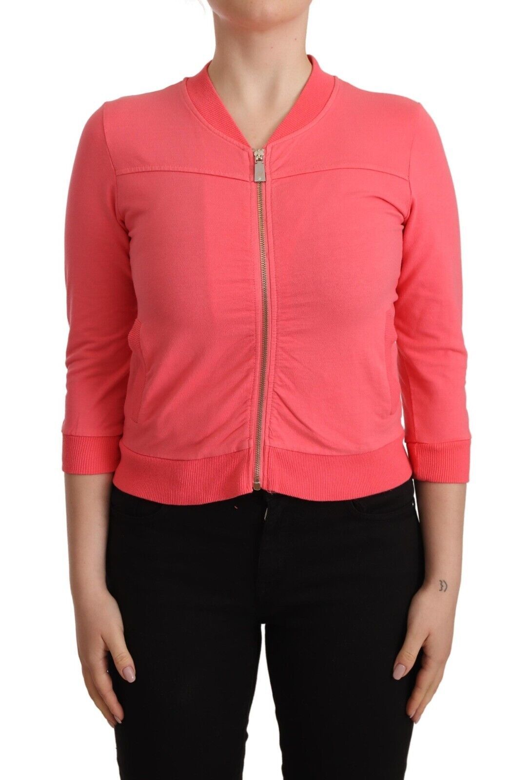 Blumarine Elegant Pink Full Zip Women's Sweater