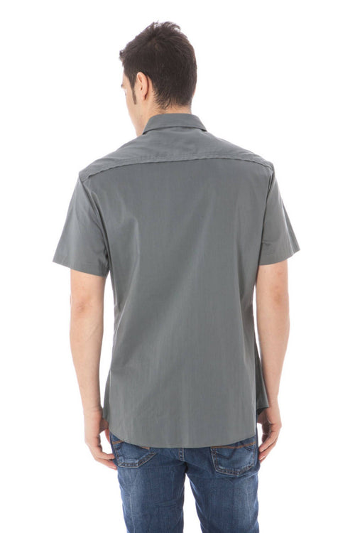 Costume National Gray Cotton Men Men's Shirt