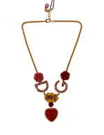 Dolce & Gabbana Glamorous Gold Crystal Charm Women's Necklace