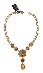 Dolce & Gabbana Elegant Floral Crystal Statement Women's Necklace