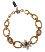 Dolce & Gabbana Elegant Gold Lilly Flower Pendant Women's Necklace