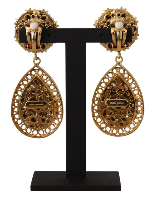 Dolce & Gabbana Baroque Multicolor Crystal Dangle Women's Earrings