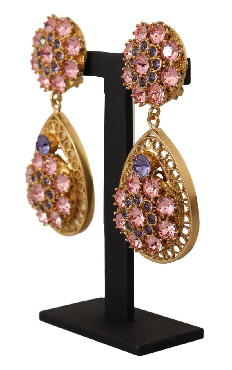 Dolce & Gabbana Baroque Multicolor Crystal Dangle Women's Earrings