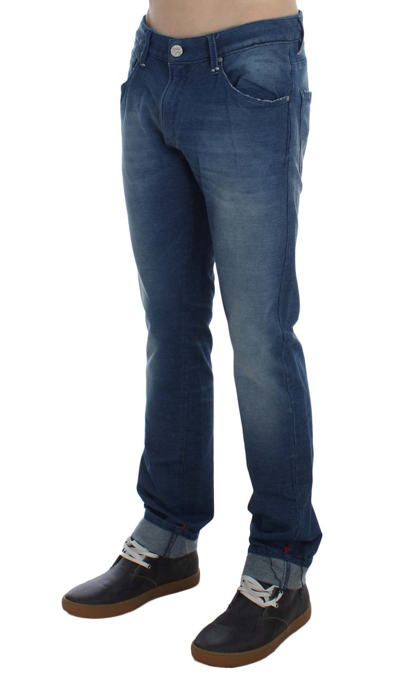 Acht Slim Fit Blue Wash Italian Men's Denim