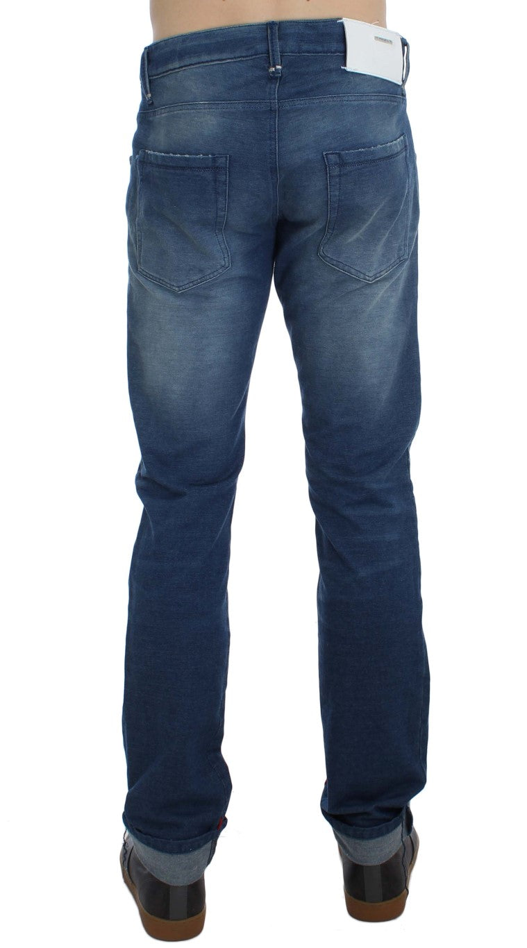 Acht Slim Fit Blue Wash Italian Men's Denim