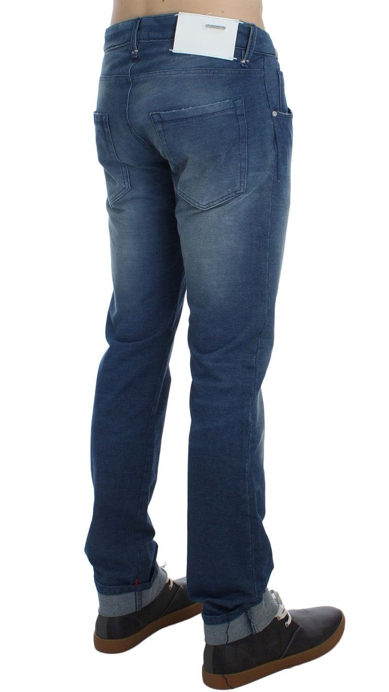 Acht Slim Fit Blue Wash Italian Men's Denim