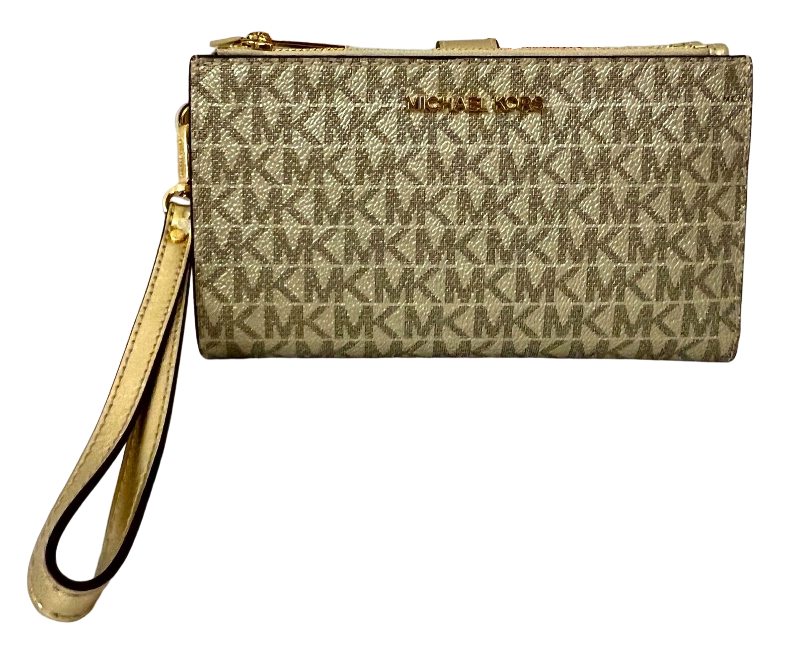 Michael Kors Jet Set Travel Signature Leather Large Double Zip Wristle –  AUMI 4